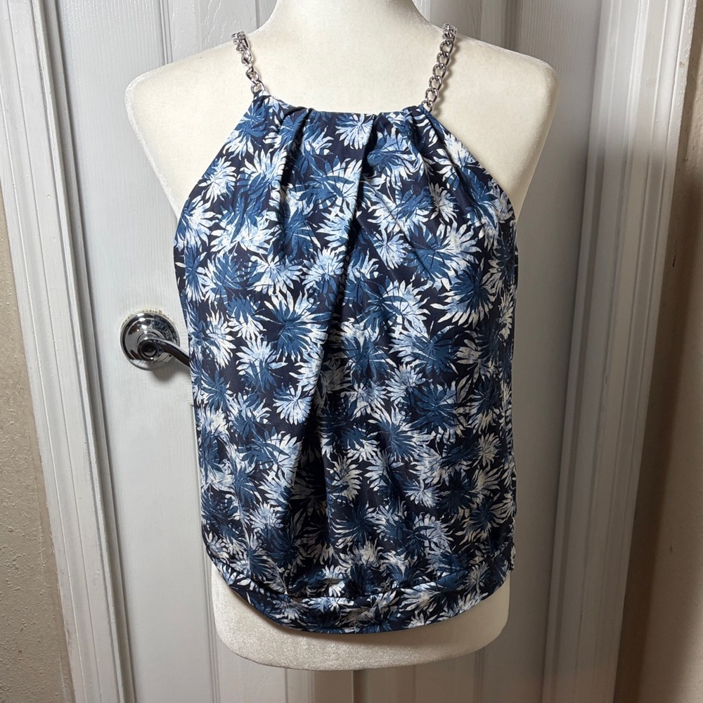 Michael Kors Palm Mix Blouson High-Neck Tankini